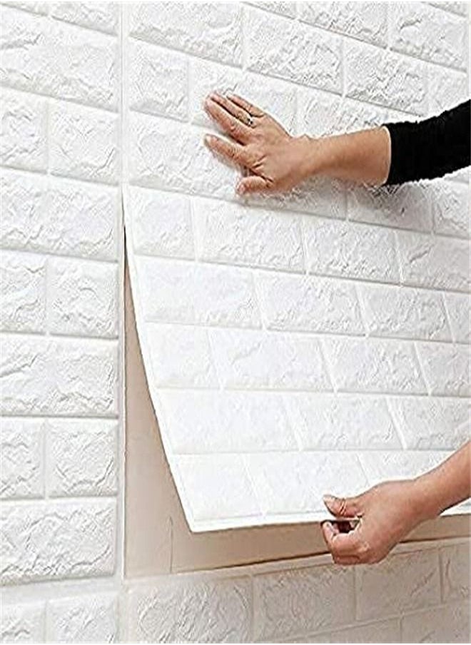 ORiTi - 70x77cm PE Foam 3D Wall Stickers Safty Home Decor Wallpaper ,white(10 Pack) - Image 1