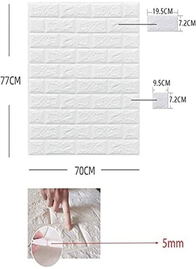 ORiTi - 70x77cm PE Foam 3D Wall Stickers Safty Home Decor Wallpaper ,white(10 Pack) - Image 1
