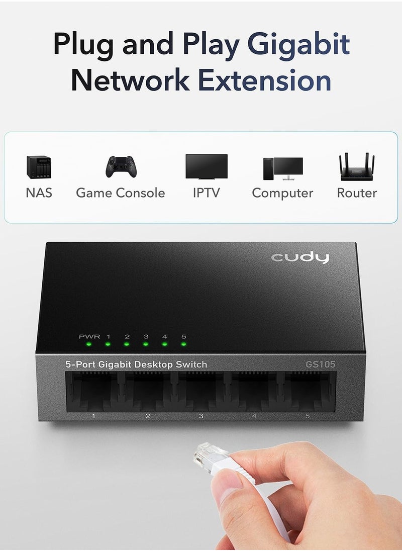 cudy Cudy GS105 5-Port Gigabit  Ethernet Switch  - Image 5