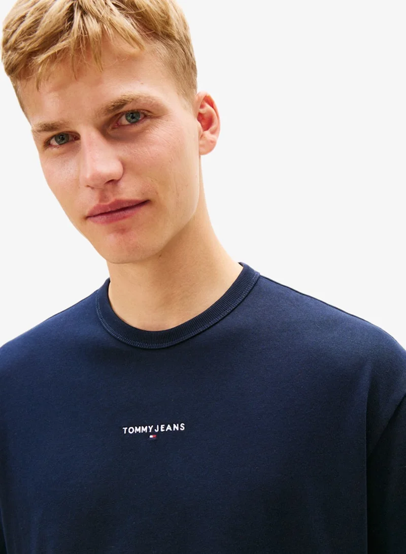 TOMMY JEANS  Linear Logo Embroidery Relaxed T-Shirt for Men | Best Price UAE