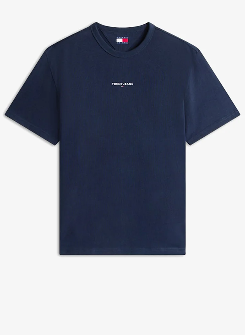 TOMMY JEANS  Linear Logo Embroidery Relaxed T-Shirt for Men | Best Price UAE