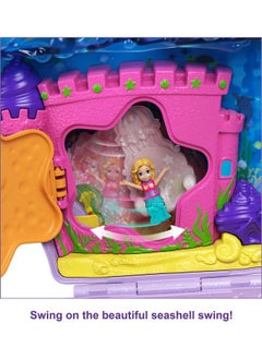 Polly Pocket Travel Toy With Micro Dolls & Accessories, Mermaid 2-In-1 Seashell Purse Playset (Amazon Exclusive)  - Image 1