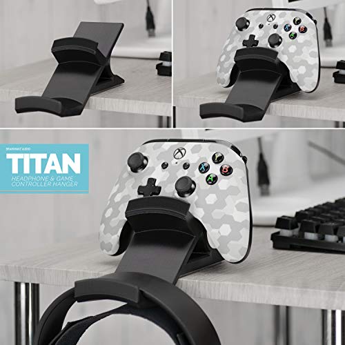 BRAINWAVZ The Titan - Desktop Gamepad Controller & Headphone Hanger Holder - Designed for Xbox ONE, PS4, PS3, Dualshock, Switch, PC, Steelseries, Steam & More, Reduce Clutter, Black - Image 4
