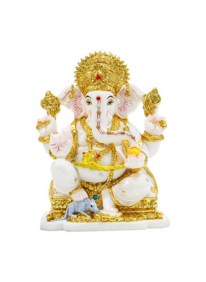 Avighna Ganesh Idol for Home Ganpati Murti Ganesha Idol with Golden Accents for Home Decor, Office Desk, Door Entrance, Home Puja, Living Room, House Warming Gift, Big Size - Image 1