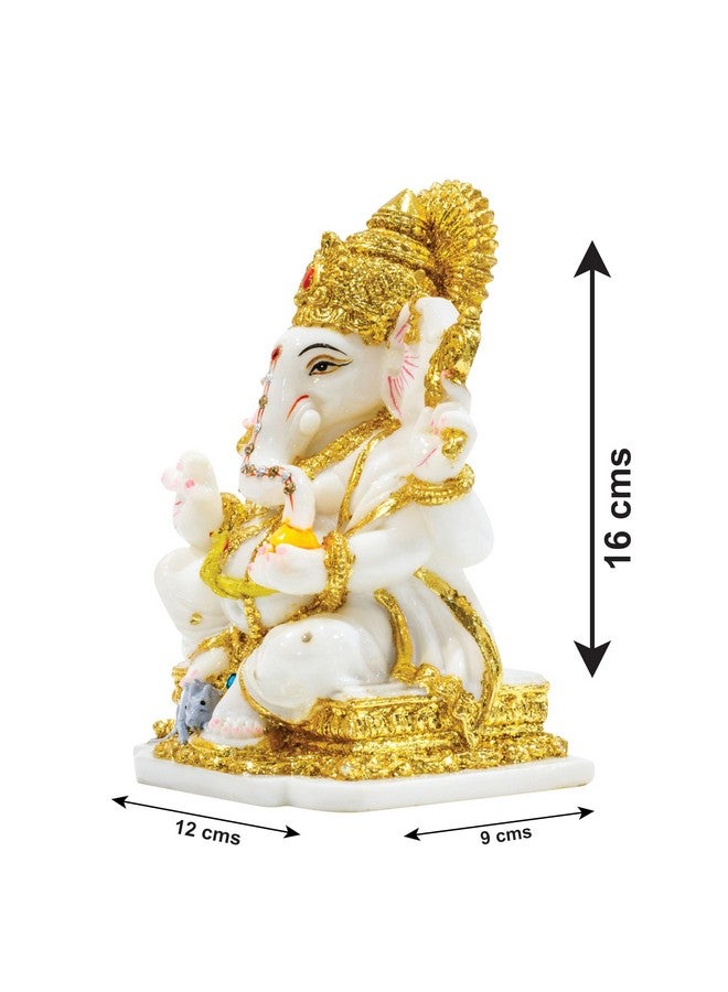 Avighna Ganesh Idol for Home Ganpati Murti Ganesha Idol with Golden Accents for Home Decor, Office Desk, Door Entrance, Home Puja, Living Room, House Warming Gift, Big Size - Image 5