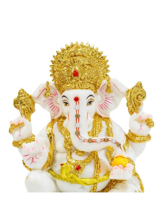 Avighna Ganesh Idol for Home Ganpati Murti Ganesha Idol with Golden Accents for Home Decor, Office Desk, Door Entrance, Home Puja, Living Room, House Warming Gift, Big Size - Image 4