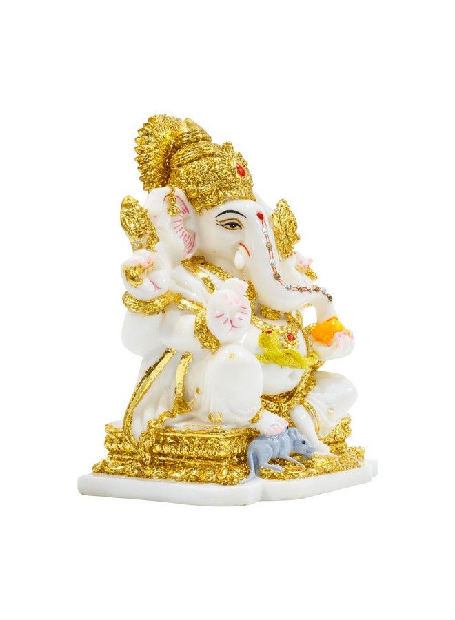 Avighna Ganesh Idol for Home Ganpati Murti Ganesha Idol with Golden Accents for Home Decor, Office Desk, Door Entrance, Home Puja, Living Room, House Warming Gift, Big Size - Image 2