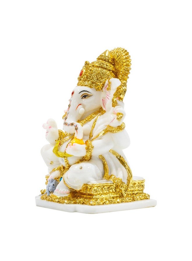Avighna Ganesh Idol for Home Ganpati Murti Ganesha Idol with Golden Accents for Home Decor, Office Desk, Door Entrance, Home Puja, Living Room, House Warming Gift, Big Size - Image 3