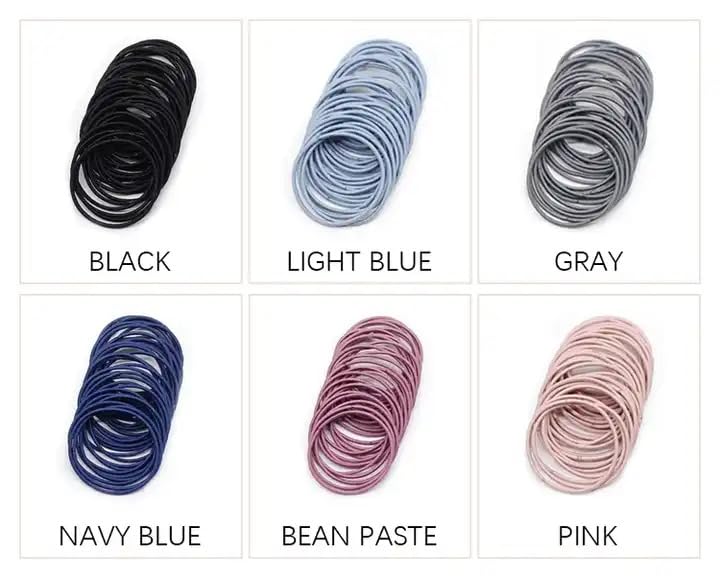 GITGRNTH Hair Band for Women & Girls - Rubber Band - Elastic Ponytail Hairband Ties Accessories Soft Cotton Stretchable Rubber Bands, Non-Slip For Medium, Thick & Thin Hair, Pain-Free (Multi-colored) (Rubber_50 Piec, Regular) - Image 3
