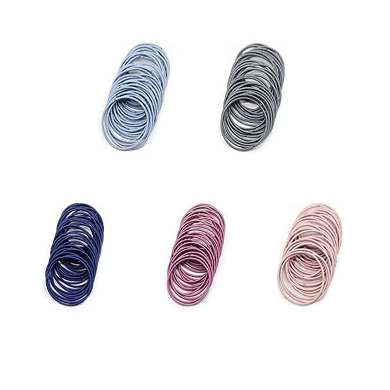 GITGRNTH Hair Band for Women & Girls - Rubber Band - Elastic Ponytail Hairband Ties Accessories Soft Cotton Stretchable Rubber Bands, Non-Slip For Medium, Thick & Thin Hair, Pain-Free (Multi-colored) (Rubber_50 Piec, Regular) - Image 1