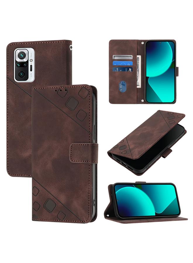 The Bros Case For Xiaomi Redmi Note 10 Pro 4G Skin Feel Embossed Leather Phone Case