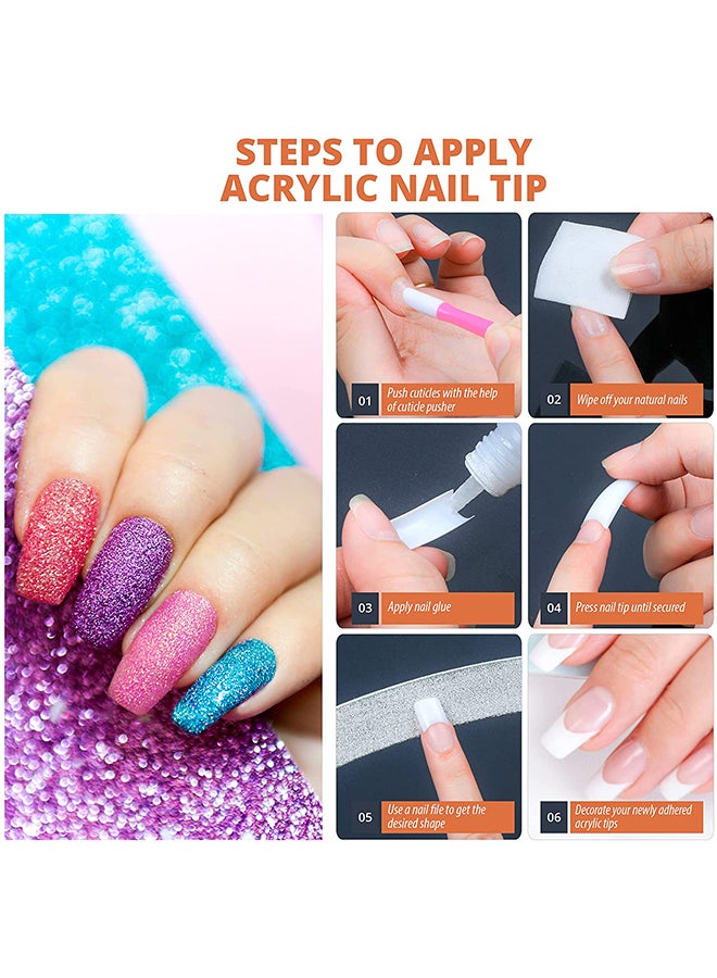 brunson False Nail Tips False Classic French White Professional Refill Pack 100 Pieces - Size 9, CLFCW9 - Image 4