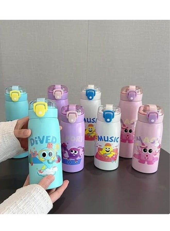 Twisoo Kids Cartoon Vacuum Insulated Leak-Proof Water Bottle – 350ml Portable Bottle for School & Travel (Diverse Designs) - Image 3