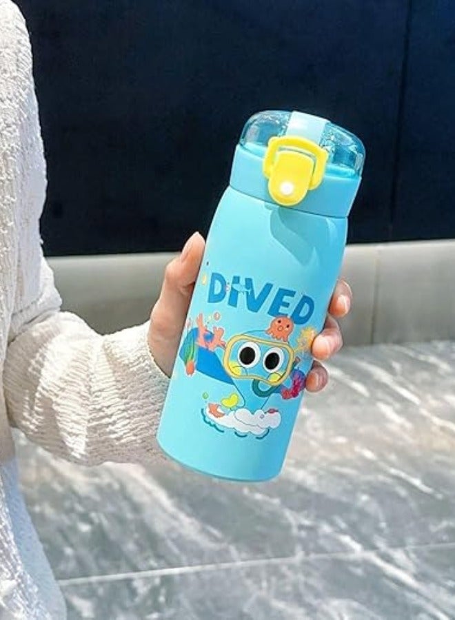 Twisoo Kids Cartoon Vacuum Insulated Leak-Proof Water Bottle – 350ml Portable Bottle for School & Travel (Diverse Designs) - Image 2