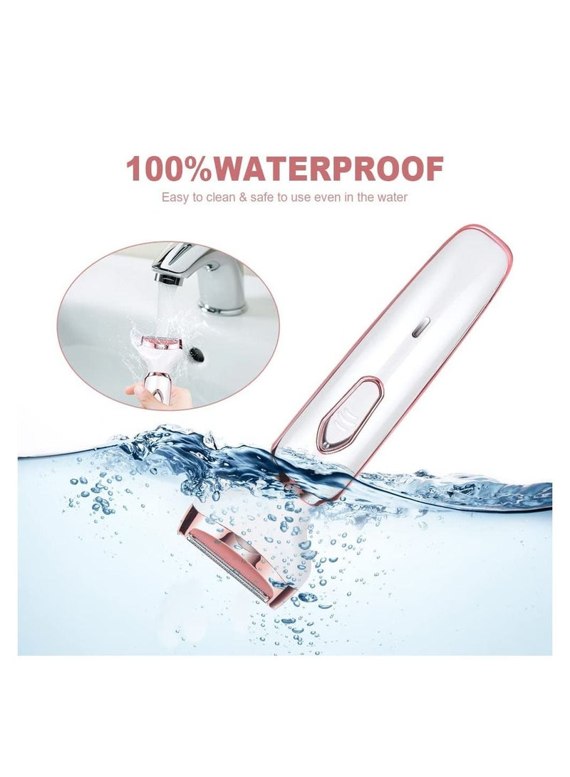 SYOSI 4 in 1 Electric Razor for Women, MAKINGTEC Lady Electric Shaver Hair Remover for Face Legs Nose Underarm, Portable Bikini Trimmer Wet & Dry Cordless Hair Removal with Detachable Head, White - Image 4