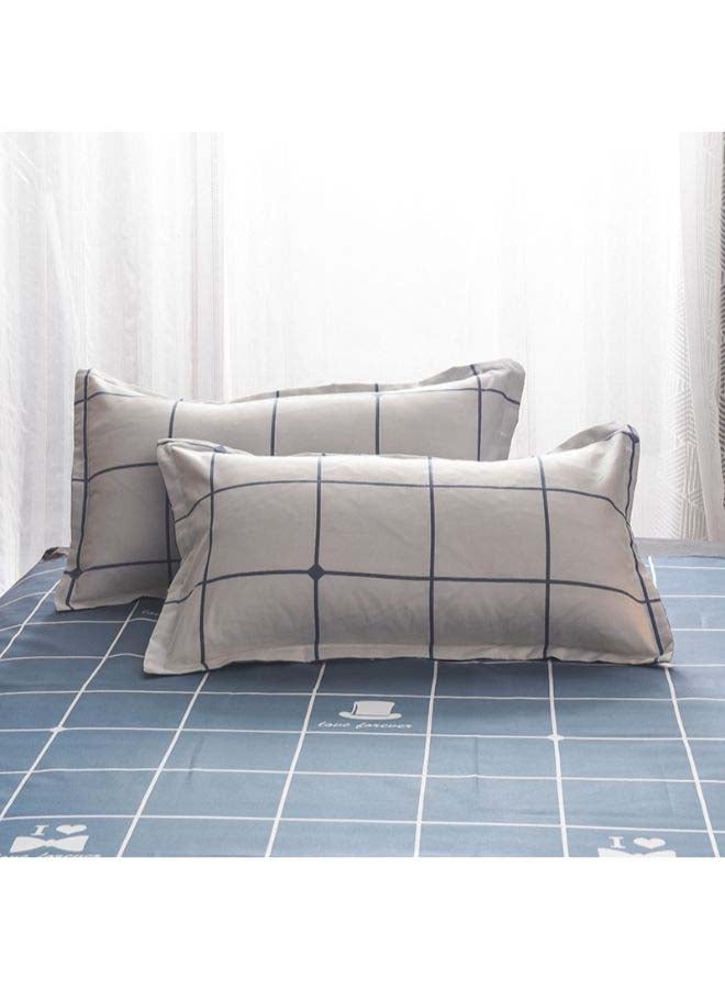 NIBEMINENT 4-Piece European Style Printed Duvet Cover Set polyester Beige/Blue - Image 3