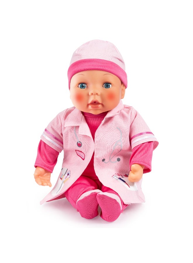 Bayer Design Doctor Set 93878AA Doctor Doll Interactive Baby Sound Red Cheeks Lots of Accessories Pink - Image 2