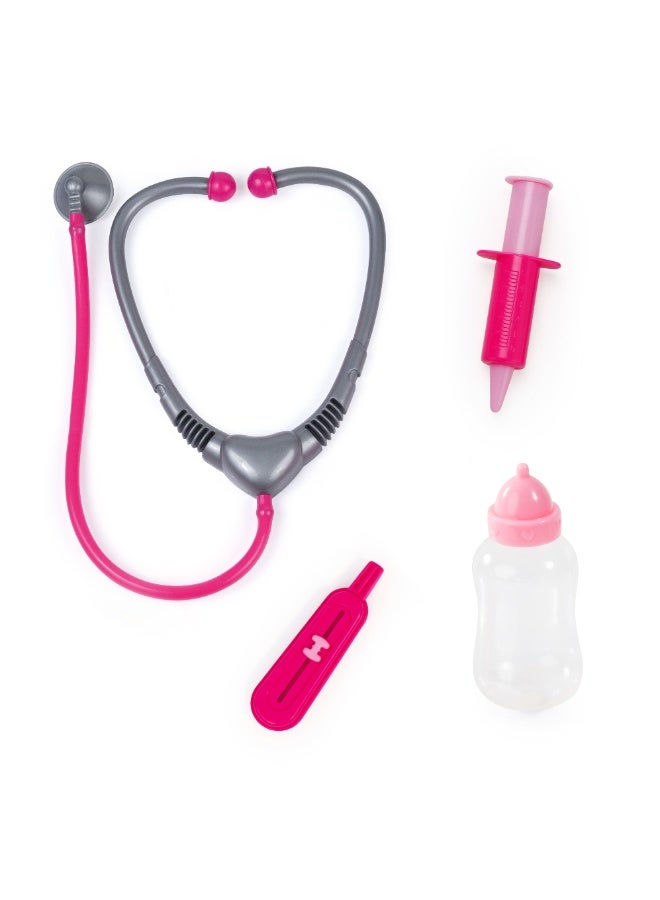 Bayer Design Doctor Set 93878AA Doctor Doll Interactive Baby Sound Red Cheeks Lots of Accessories Pink - Image 3