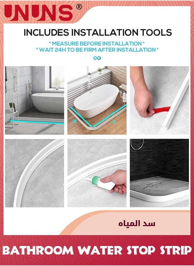 UNUNS - 6.5ft Threshold Water Dam,Collapsible Watei Barrier For Shower And Water Stopper Keeps Water Inside,Water Threshold For Wet And Dry Separation - Image 1