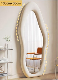 Generic Full Body Mirror, Standing Mirror, White, Full Body Wall Mirror with Fleece Wrapped to Lean on the Wall for Bedroom, Living Room, Hallway and Wardrobe, 177 x 77 cm  - Image 2