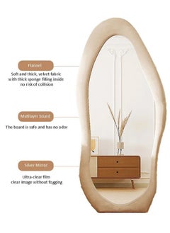 Generic Full Body Mirror, Standing Mirror, White, Full Body Wall Mirror with Fleece Wrapped to Lean on the Wall for Bedroom, Living Room, Hallway and Wardrobe, 177 x 77 cm  - Image 3