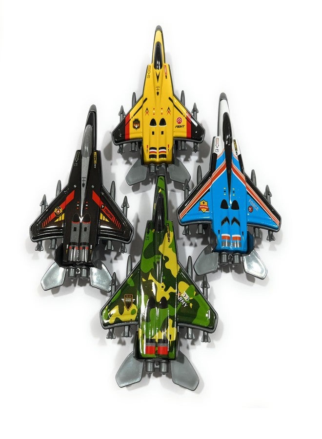 FUN FRY Airoplanes Military Plane Set Pack of 4 Units Pull Back airoplanes Mini Racer Planes Birthday Gift for Kids and Boys Age 2 to 6 Years Diwali Gift for Kids (Pack of 4) (Airoplanes) - Image 1