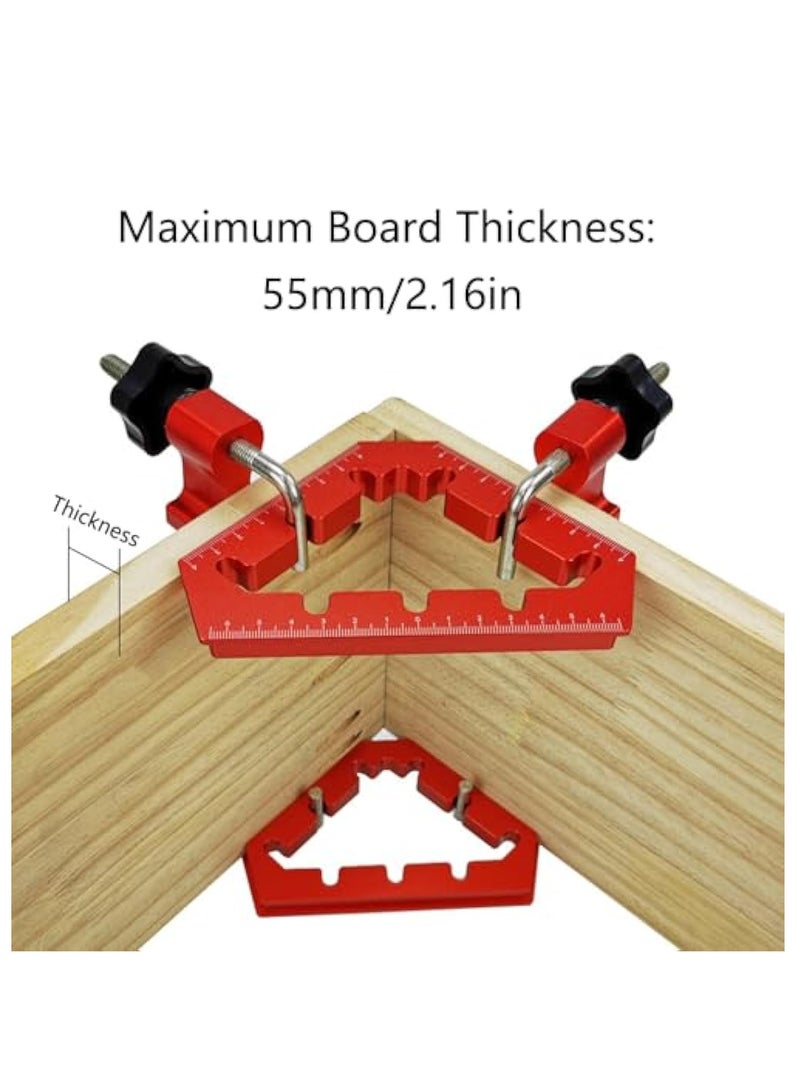SOLARAE 2PCS Clamping Squares For Woodworking, Square Ruler Auxiliary Fixture, Splicing Board Positioning Panel Fixed Clip,  45/90 Degree Clamp Triangle Right Angle Clamp 6.1x3.54x3.54” Aluminum Alloy Red - Image 5