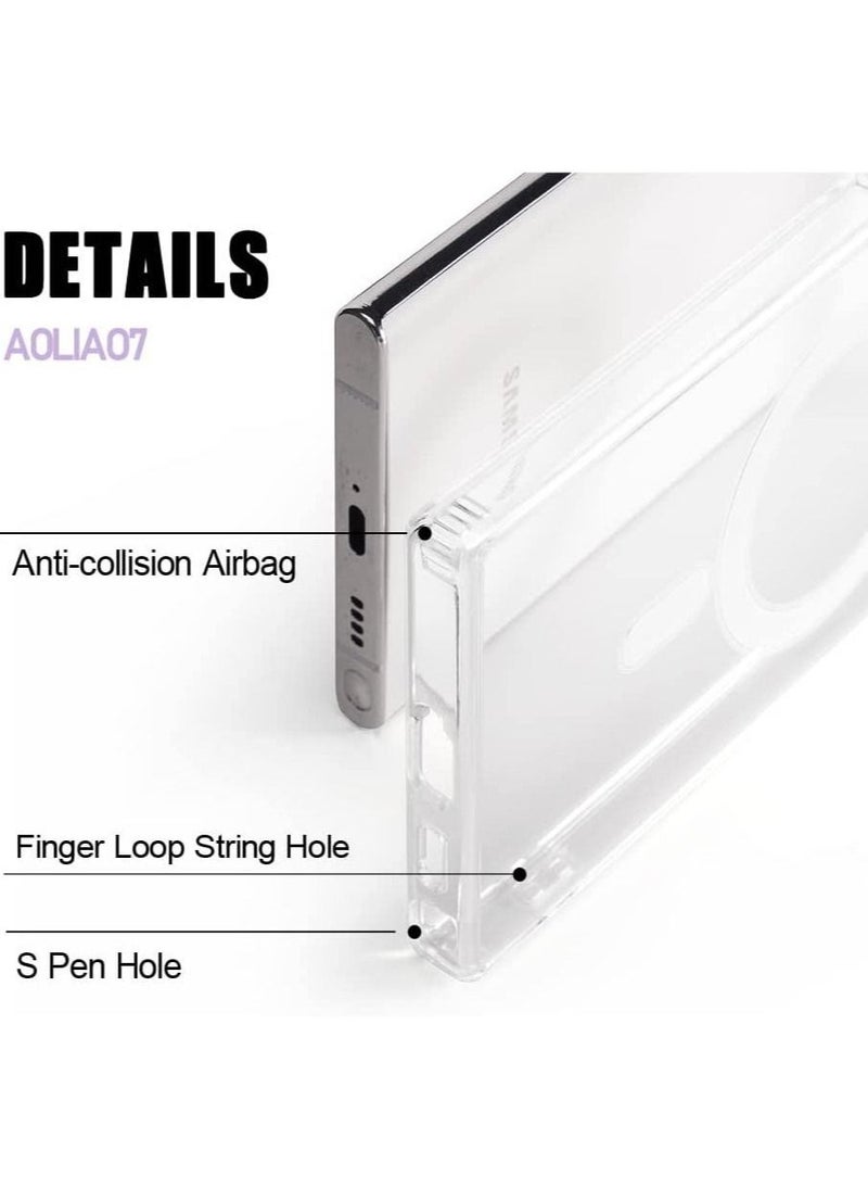Raxoom Clear Magnetic Case for Samsung Galaxy S22 Ultra Compatible with Magsafe Card Wallet& Wireless Chager - Image 5