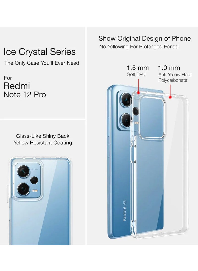 Techie حافظة هاتف Redmi Note 12 Pro 5G مصنوعة من مادة TPU ذات زاوية ناعمة وشفافة ومضادة للصدمات ومضادة لبصمات الأصابع وغطاء خلفي واقٍ شفاف  - Image 5