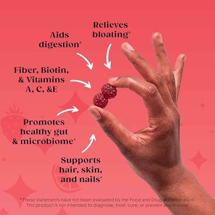 Bellway Super Fiber Gummies + Beauty – Sugar Free Fiber Supplement with Biotin & Vitamins A C E – Supports Digestive Health, Skin, Hair & Nails - 60 Count - Image 2
