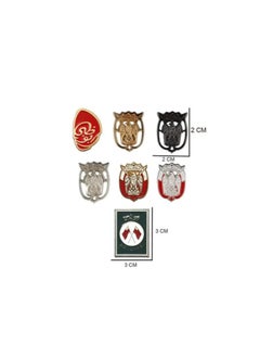 RYN Abu Dhabi 2D Sticker Badge UAE Abu Dhabi 7 Pcs Mix Logo Design Sticker Badge Metal 3cm  - Image 2