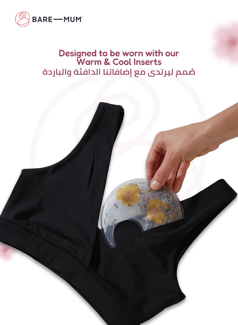 BARE-MUM Postpartum Bralette | Reversible Design | Soft & Stretchy | Holds Warm & Cool Inserts | Comfortable & Supportive | Ideal for Breastfeeding & Sore Breasts | Machine Washable - Medium Size - Image 5