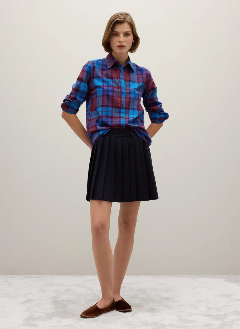 او في اس OVS Multicoloured Check Shirt In Pure Cotton Flannel