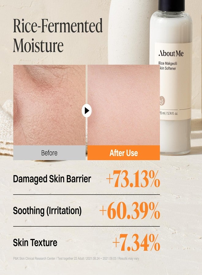 About Me Rice Makgeolli Skin Softener – Triple Ferment Milky Toner with 5 Ceramides & Galactomyces, Hydrating Essence Toner for Glass Skin, Fragrance-Free for Dry Sensitive Skin, 5.74 fl oz - Image 3