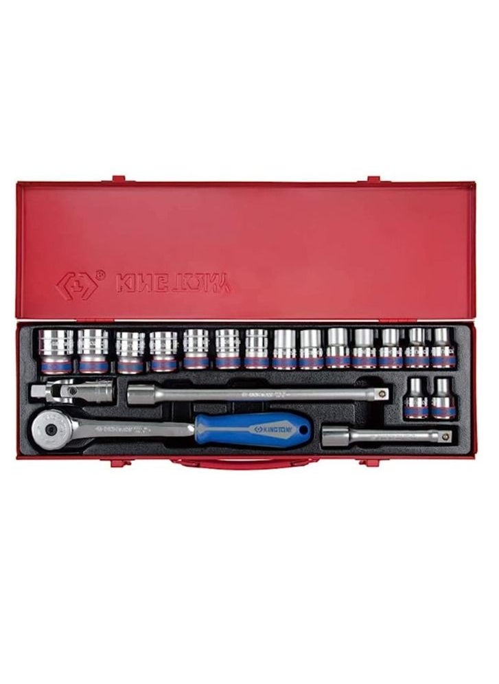 King Tony Chrome Socket Set 1/2'' DR (Short Socket 20 Piece) 
