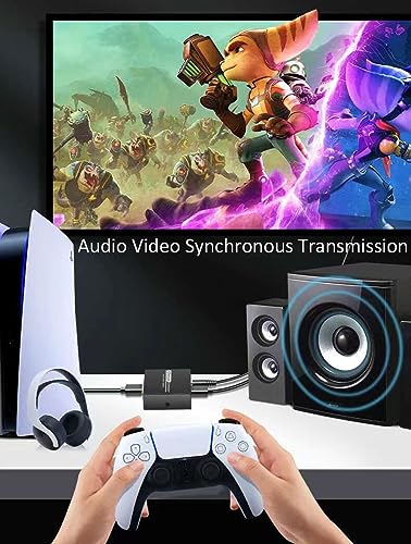 Juejuezi موزع صوت HDMI، محول 4K HDTV إلى HDMI 3.5mm AUX صوت 1080P، متوافق مع التلفاز، الكمبيوتر، PS3/4/5، مشغل Blu-ray/DVD/HD، جهاز عرض، نظام صوت، Xbox، سويتش، أسود - Image 4