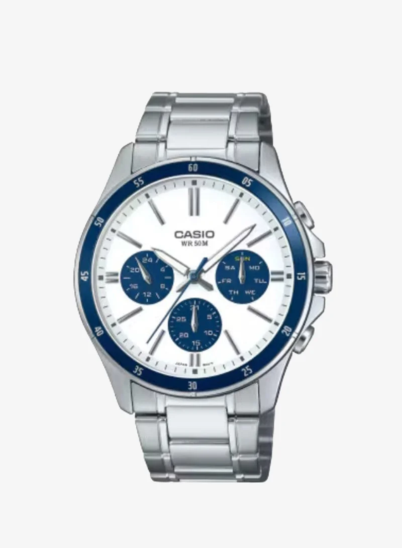 CASIO Men's Stainless Steel Analog Watch MTP-1374D-7A2VDF - 43.5 mm