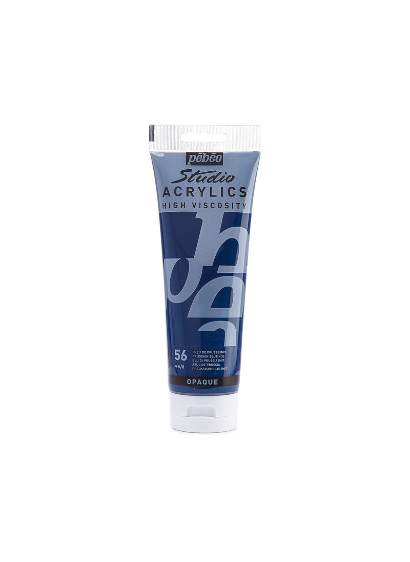 Pebeo Pebeo Studio Acrylics High Viscosity, Fine Acrylic, 250 ml - Prussian Blue Hue, 8.45 Fl Oz (Pack of 1)  - Image 1