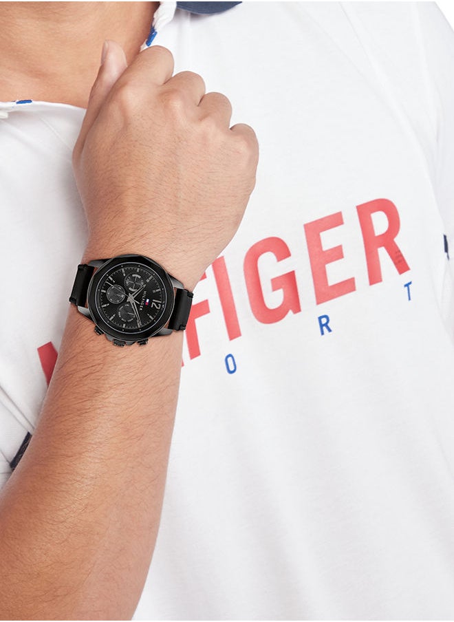 TOMMY HILFIGER Men Analog Round Shape Leather Wrist Watch 46 mm  - Image 4