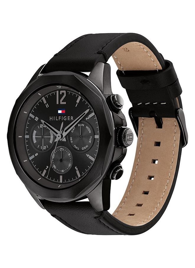 TOMMY HILFIGER Men Analog Round Shape Leather Wrist Watch 46 mm  - Image 2