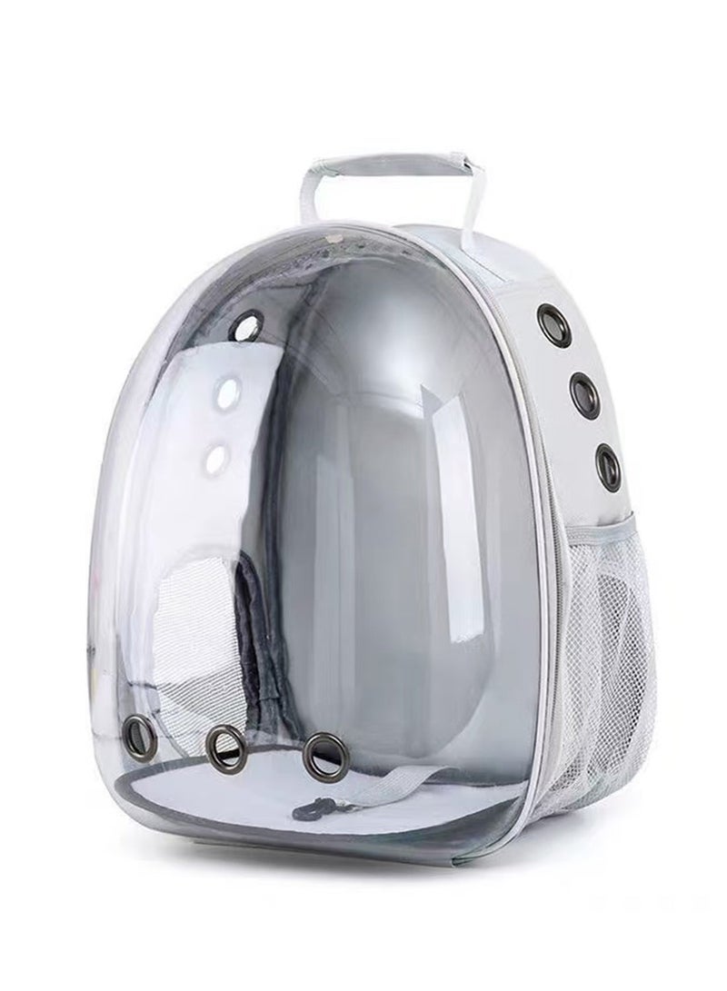 Breathable Portable Pet Carrier Bag for Outdoor Travel, Puppy and Kitten Bag, Transparent Space Pet Backpack, Black/Transparent - Image 1