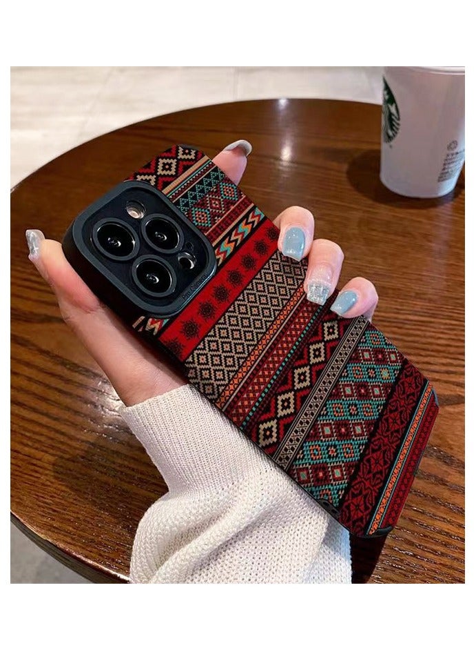 iPhone 16 Pro Case - Dual Layer Cell Protective Case - Scratch-Resistant Shockproof Cover Boho Aesthetic Stripe - Image 2