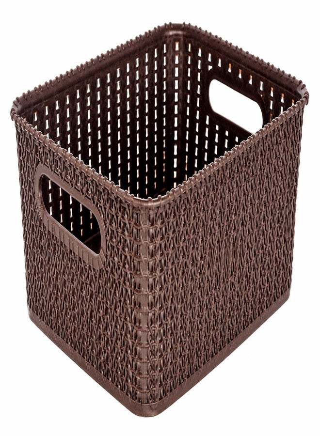 SNKM® - Multipurposes Large Plastic Rectangular Basket, Organizer For Home, Office, Kitchen, Countertops, Shelves, Cabinets, Bathrooms Without Lid (Brown, Rectangular, Pack of 1) - Image 1