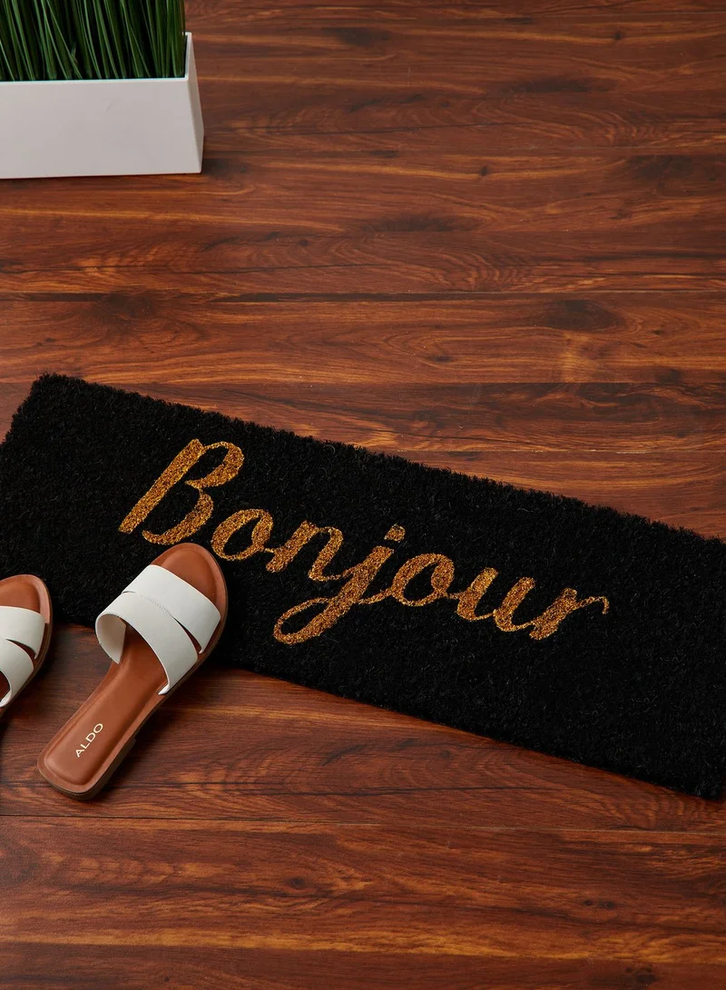present time Bonjour Door Mat