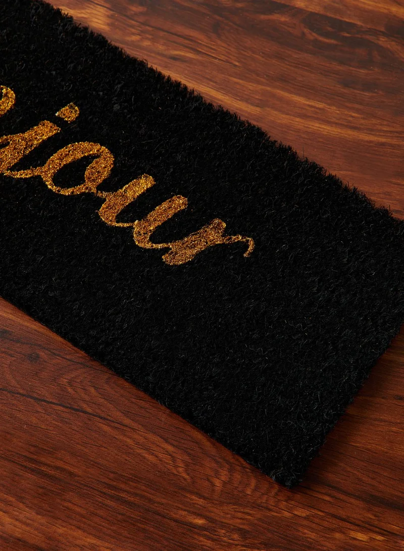 present time Bonjour Door Mat