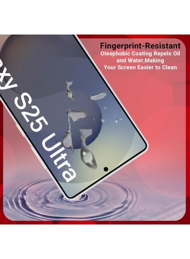 YJS Samsung Galaxy S25 Ultra Full Glue Tempered Glass Full HD Clarity Glass 2-Pack Fingerprint ID Unlock S25 Ultra Full Coverage Glass for Samsung Galaxy S25 Ultra 6.9-inch - Image 4