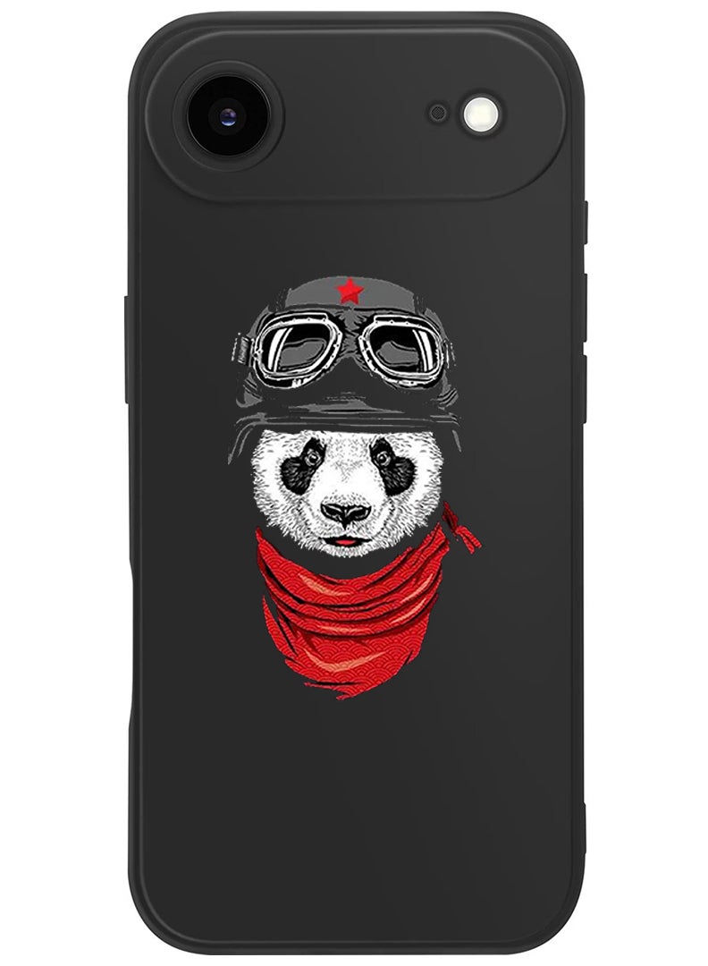 Theodor Protective Slim Fit Case Liquid Silicone Cover with Full Body Protection Anti-Scratch Shockproof Case For Apple iPhone 17 Air (Black) Panda - Image 1