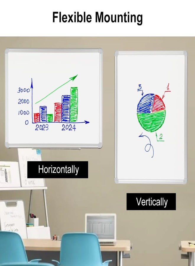 DEVELOP Magnetic Dry Erase White Board 36"x24" for Wall, Aluminum Frame Hanging Writing Whiteboard with Detachable Marker Tray & Magnets Markers Eraser for Home Office Classroom Kitchen Memo - Image 4
