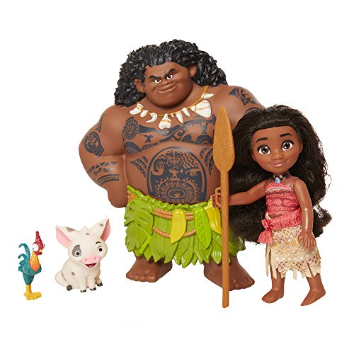 Moana Disney Doll with Maui Demigod Doll Figure, 4 Piece Little Petite Story Telling Gift Set for Girls Ages 3 and Up - Image 1