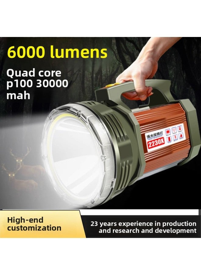 Elandi 2230X Fishing Lamp Outdoor P100 Strong Light Flashlight Kilometer Long-range Portable Lamp Supports Mobile Phone Charging